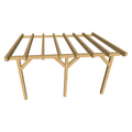 Bauplan Anlehn-Carport 10 3D-Ansicht schräg von vorn
