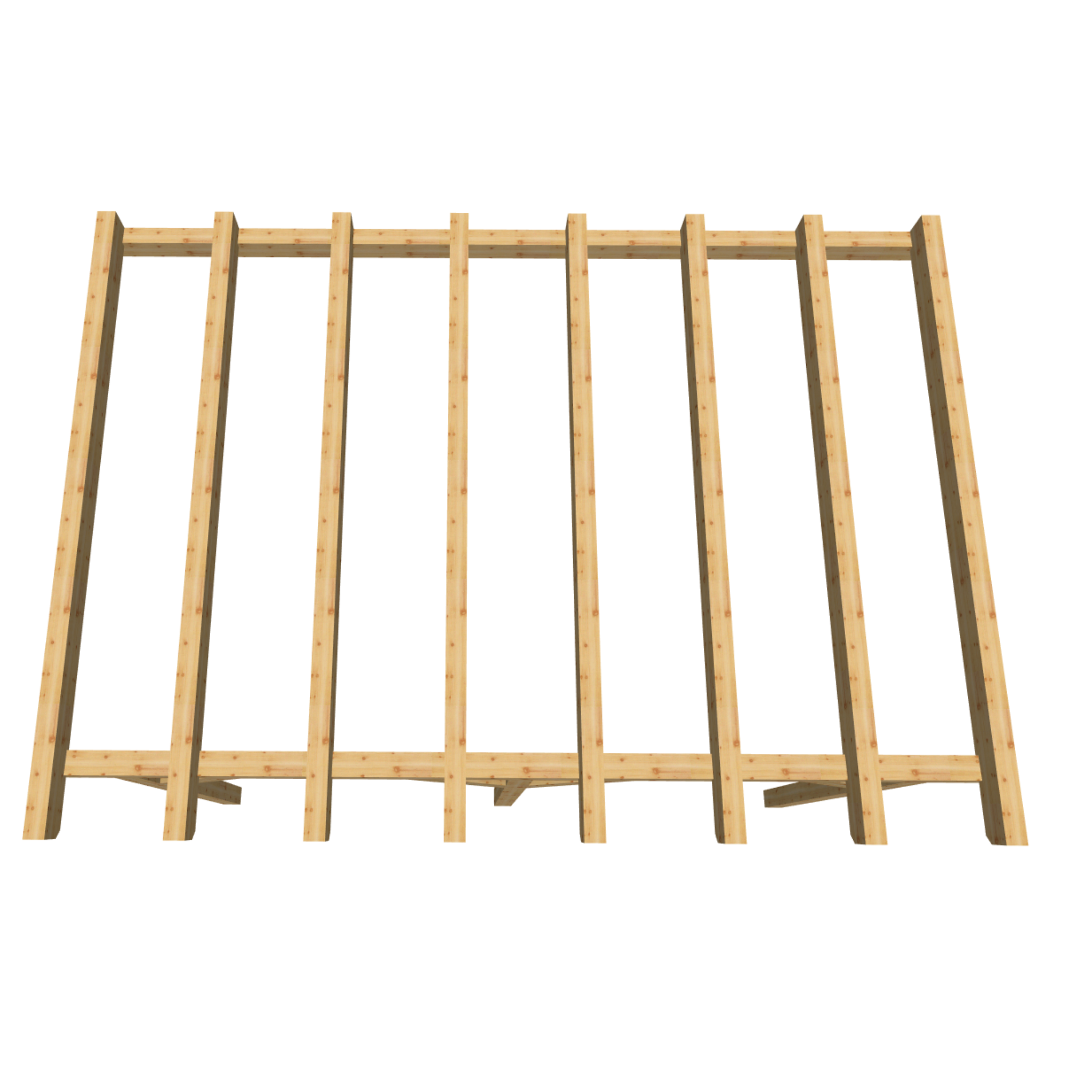 Bauplan Anlehn-Carport 10 3D-Draufsicht