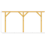 Bauplan Anlehn-Carport 10 Seitenansicht mit Bemaßung