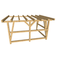 Bauplan Anlehn-Carport 11 3D-Ansicht schräg von vorn