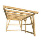 Bauplan Anlehn-Carport 11 3D-Frontansicht