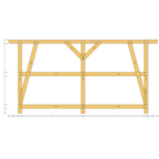 Bauplan Anlehn-Carport 11 Seitenansicht mit Bemaßung