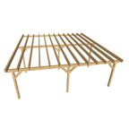 Bauplan Anlehn-Carport 12 3D-Ansicht schräg von vorn
