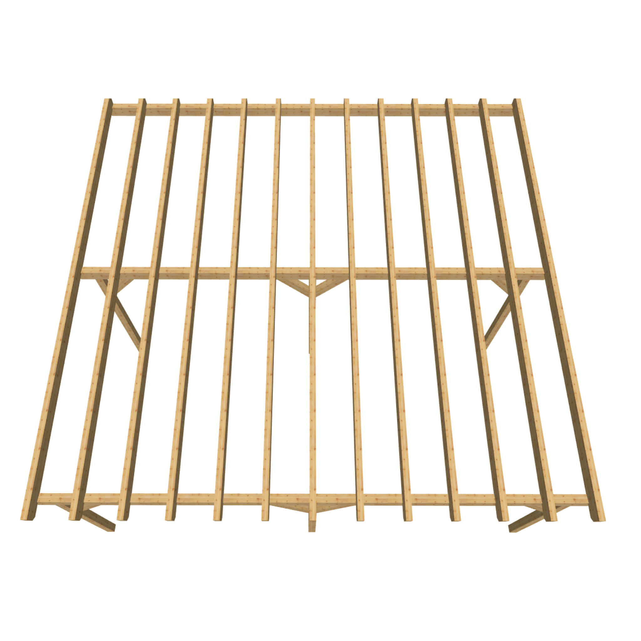Bauplan Anlehn-Carport 12 3D-Draufsicht