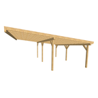 Bauplan Anlehn-Carport 12 3D-Frontansicht