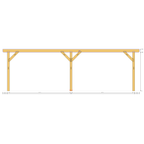 Bauplan Anlehn-Carport 12 Seitenansicht mit Bemaßung