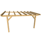 Bauplan Anlehn-Carport 13 3D-Ansicht schräg von vorn