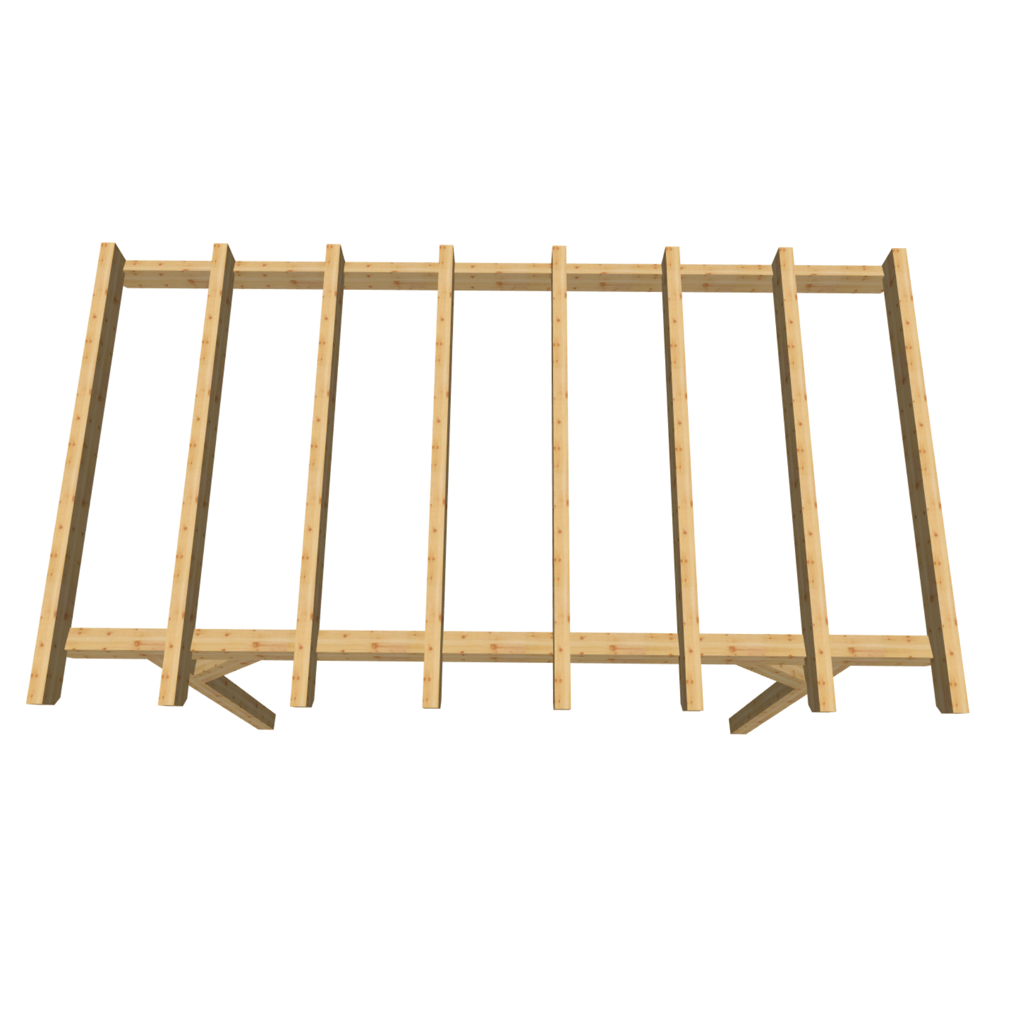 Bauplan Anlehn-Carport 13 3D-Draufsicht