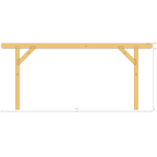 Bauplan Anlehn-Carport 13 Seitenansicht mit Bemaßung