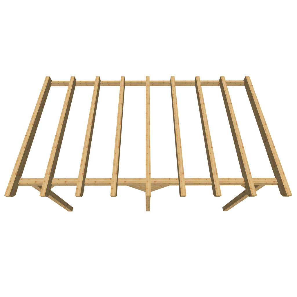 Bauplan Anlehn-Carport 1 3D-Draufsicht