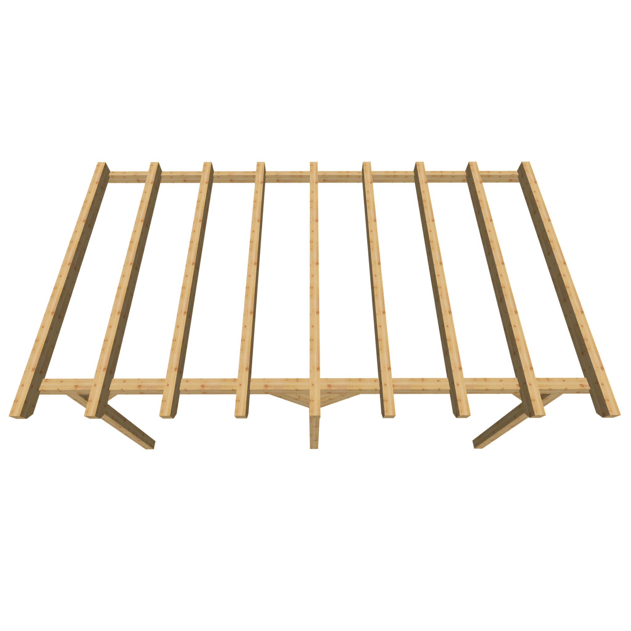 Bauplan Anlehn-Carport 1 3D-Draufsicht