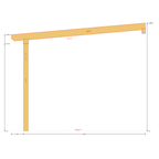 Bauplan Anlehn-Carport 1 Querschnitt mit Bemaßung