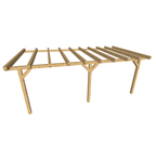 Bauplan Anlehn-Carport 3 3D-Ansicht schräg von vorn