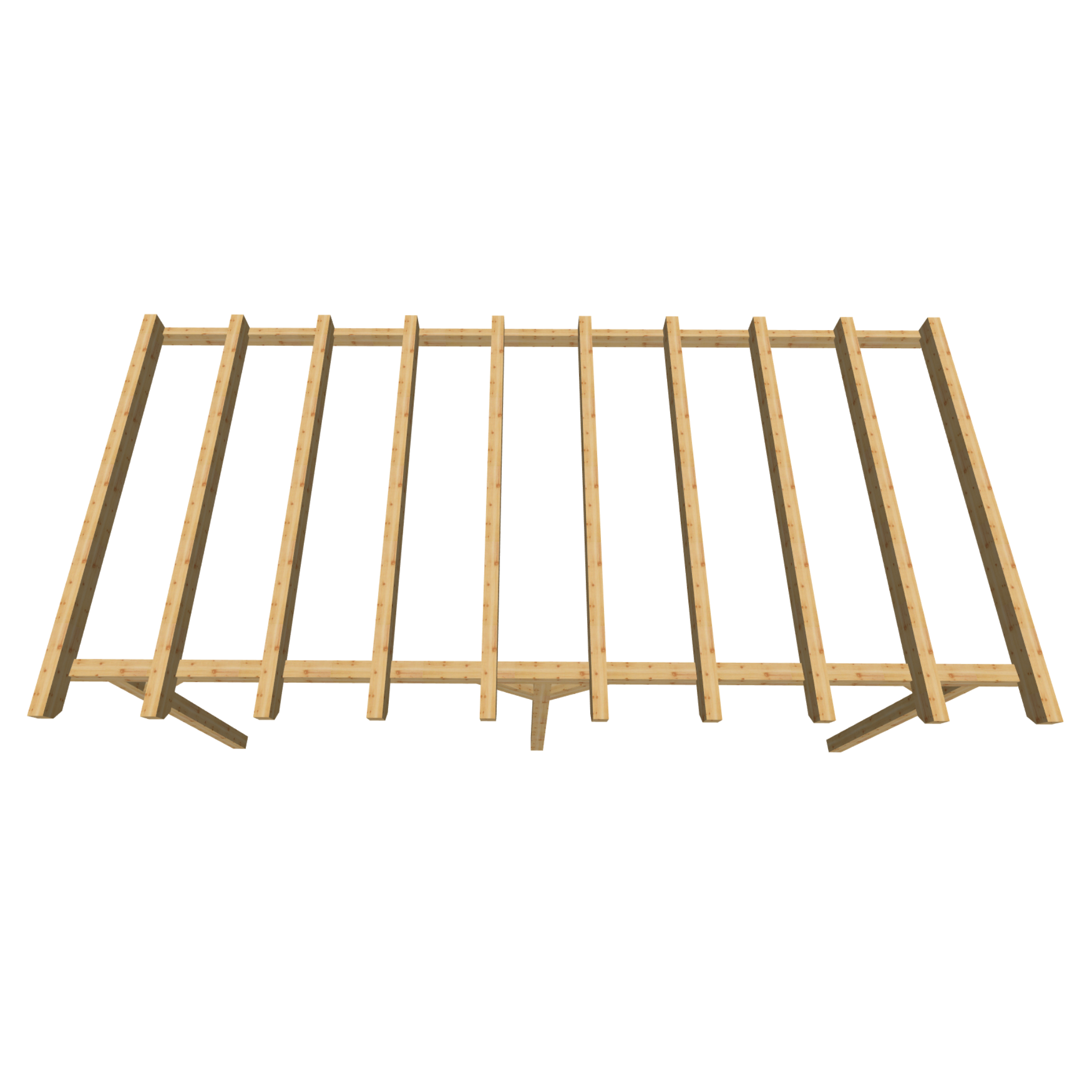 Bauplan Anlehn-Carport 3 3D-Draufsicht
