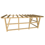Bauplan Anlehn-Carport 4 3D-Ansicht schräg von vorn