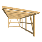 Bauplan Anlehn-Carport 4 3D-Frontansicht
