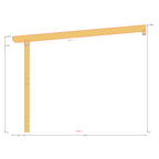 Bauplan Anlehn-Carport 4 Querschnitt mit Bemaßung
