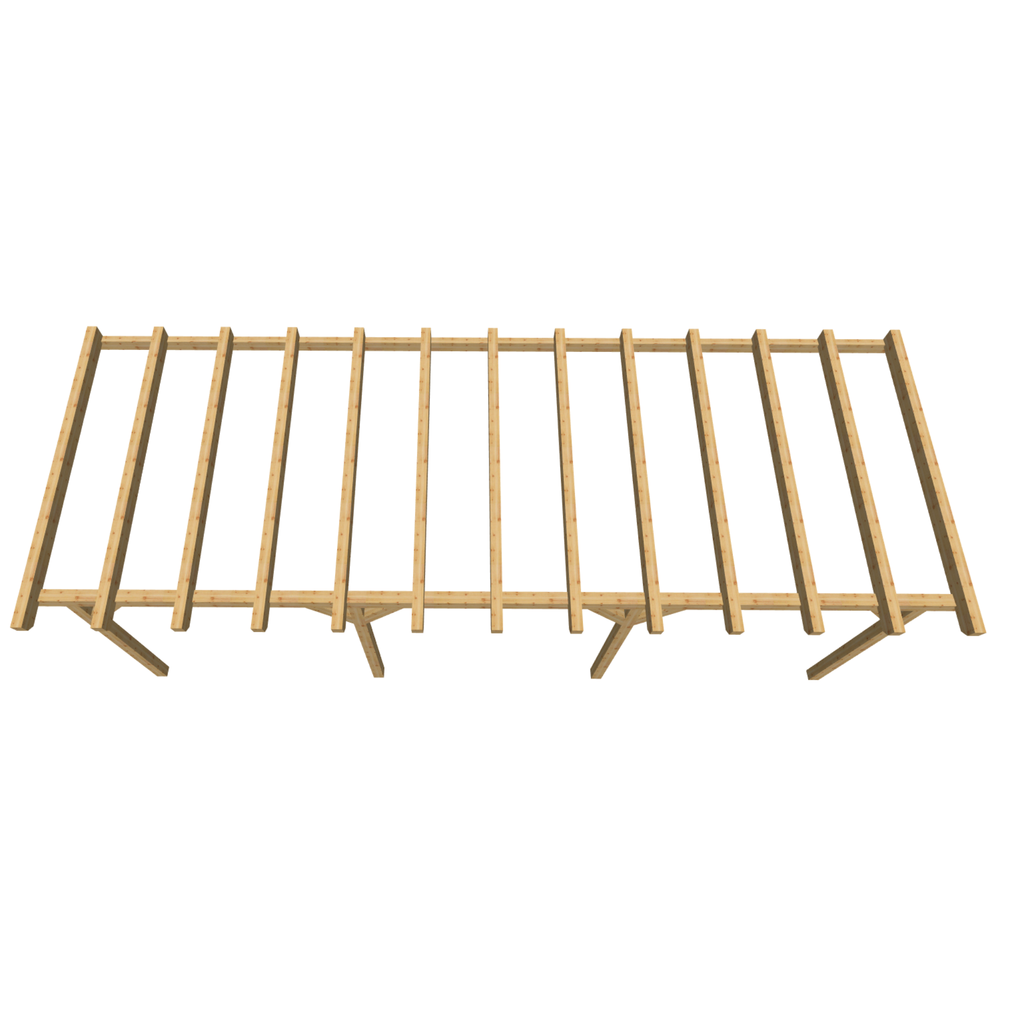 Bauplan Anlehn-Carport 5 3D-Draufsicht