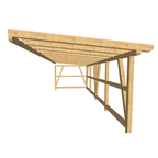 Bauplan Anlehn-Carport 6 3D-Frontansicht