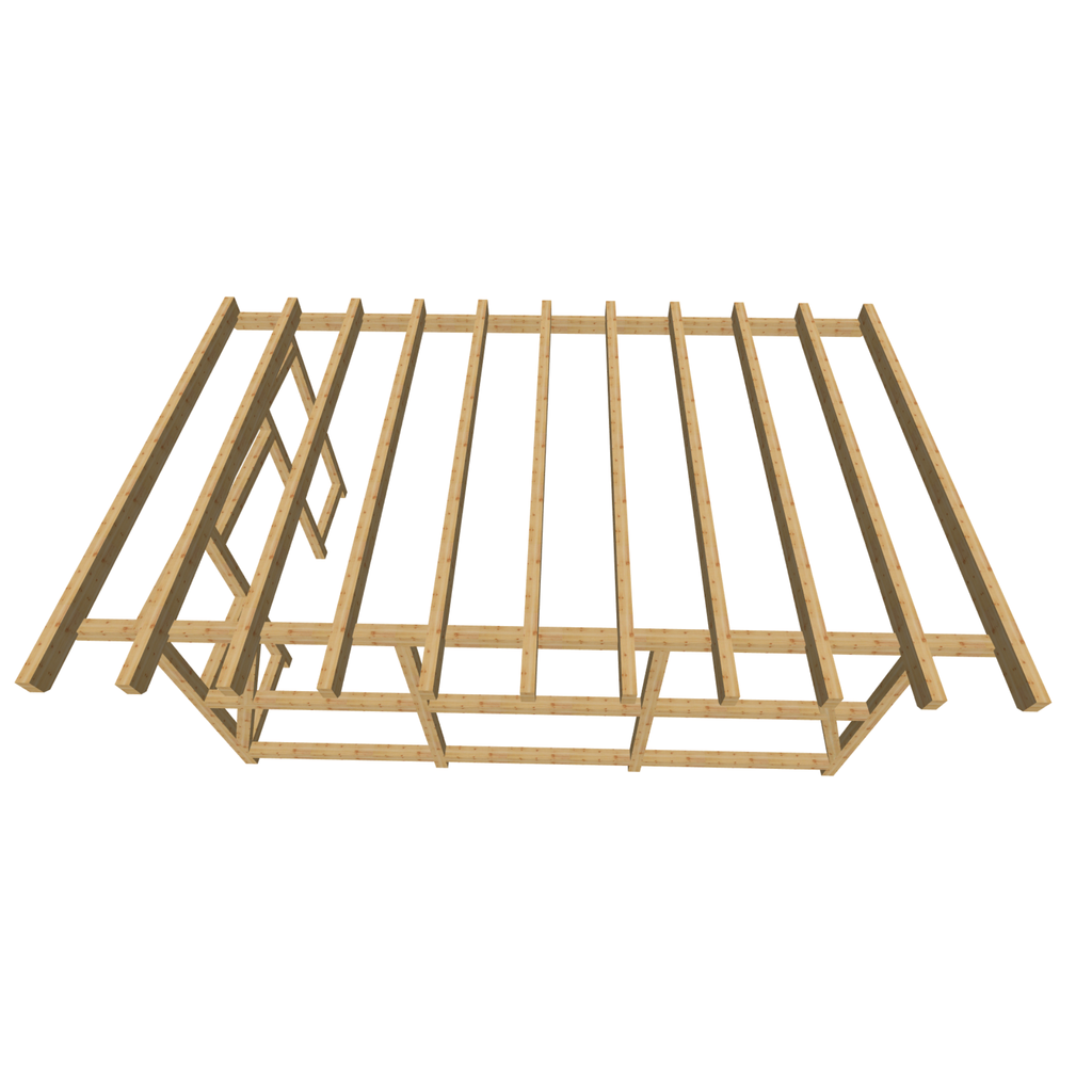 Bauplan Anlehn-Carport 7 3D-Draufsicht