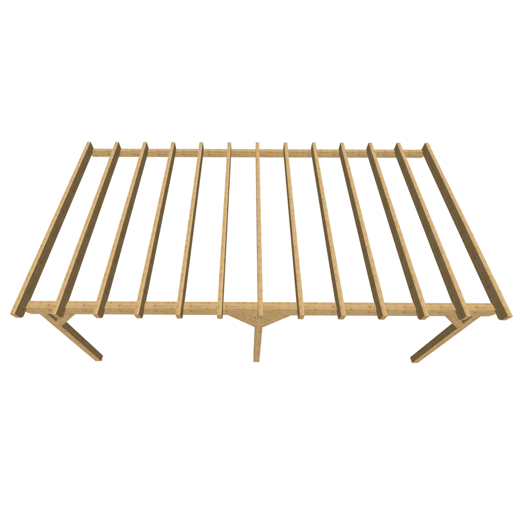 Bauplan Anlehn-Carport 8 3D-Draufsicht