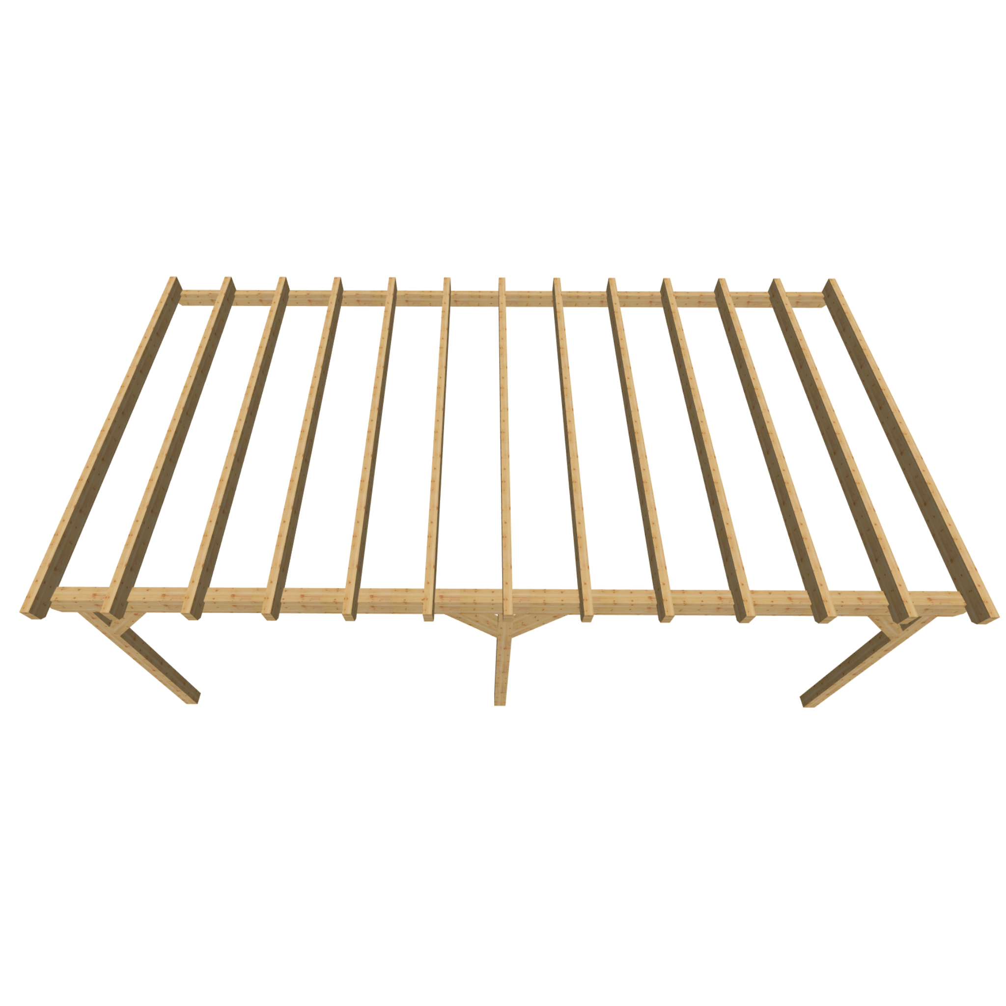 Bauplan Anlehn-Carport 8 3D-Draufsicht