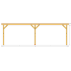 Bauplan Anlehn-Carport 8 Seitenansicht mit Bemaßung