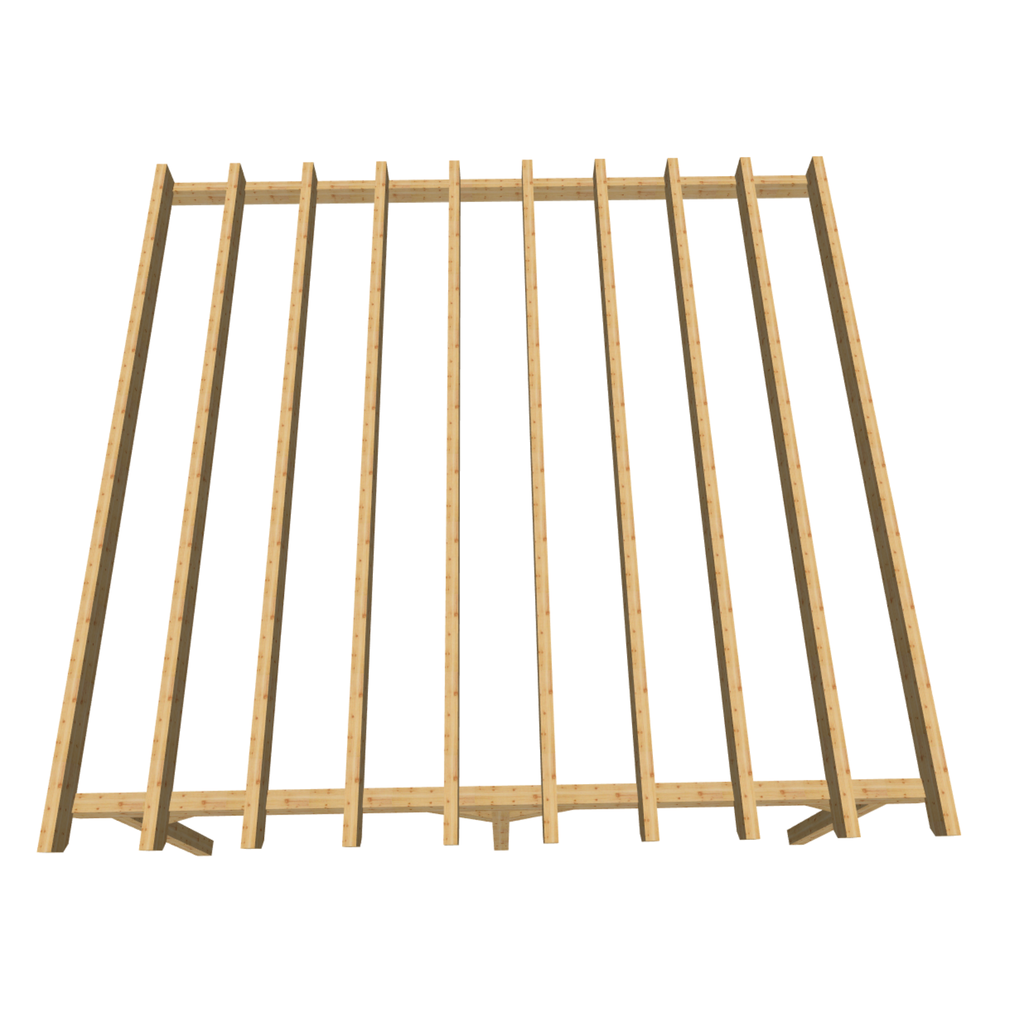 Bauplan Anlehn-Carport 9 3D-Draufsicht