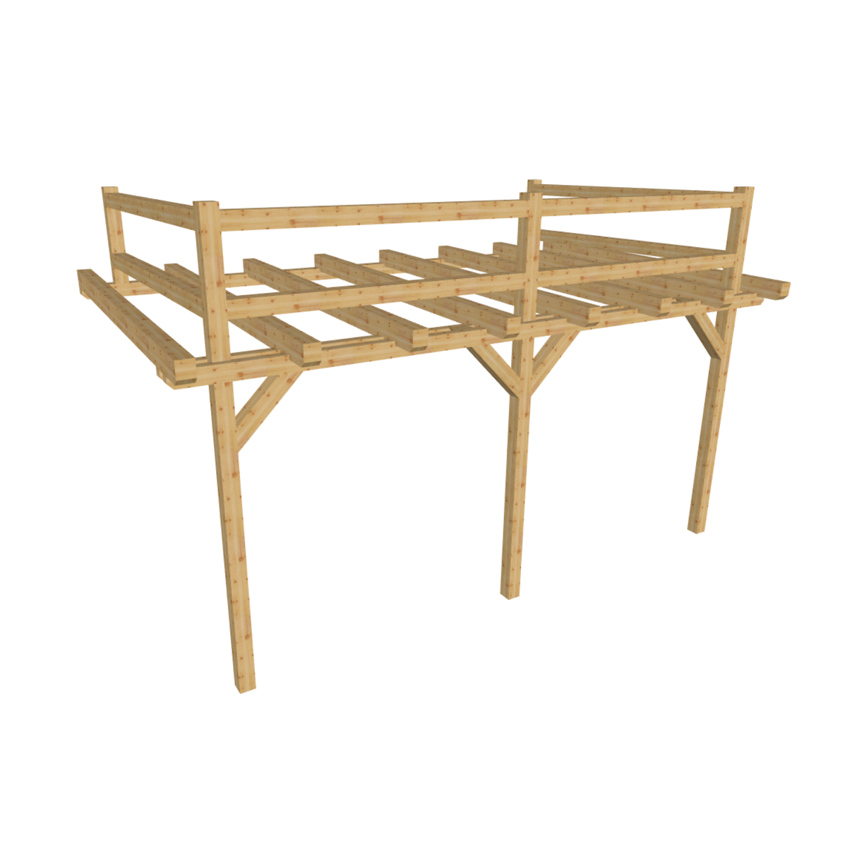 Bauplan Balkon 1 3D-Ansicht schräg von vorn