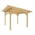 Bauplan Carport Flachdach 10 3D-Ansicht schräg von vorn