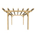 Bauplan Carport Flachdach 10 3D-Frontansicht