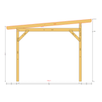Bauplan Carport Flachdach 10 Querschnitt mit Bemaßung
