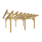 Bauplan Carport Flachdach 11 3D-Ansicht schräg von vorn