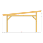 Bauplan Carport Flachdach 11 Querschnitt mit Bemaßung