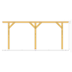 Bauplan Carport Flachdach 11 Seitenansicht mit Bemaßung