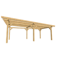 Bauplan Carport Flachdach 12 3D-Ansicht schräg von vorn