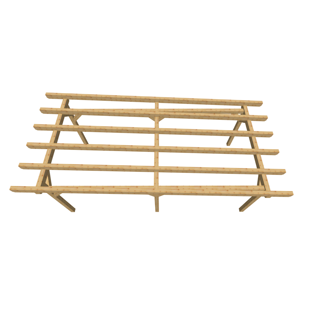 Bauplan Carport Flachdach 12 3D-Draufsicht