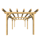 Bauplan Carport Flachdach 12 3D-Frontansicht