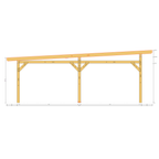 Bauplan Carport Flachdach 12 Querschnitt mit Bemaßung