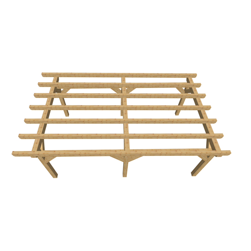 Bauplan Carport Flachdach 13 3D-Draufsicht