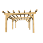 Bauplan Carport Flachdach 13 3D-Frontansicht