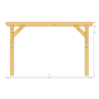 Bauplan Carport Flachdach 13 Seitenansicht mit Bemaßung