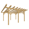 Bauplan Carport Flachdach 14 3D-Ansicht schräg von vorn
