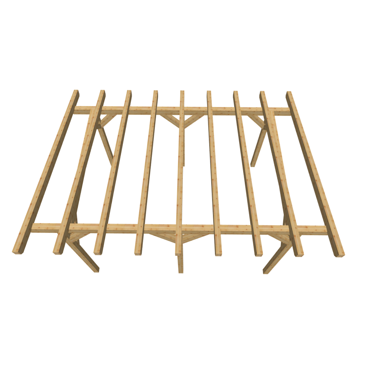 Bauplan Carport Flachdach 14 3D-Draufsicht