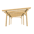 Bauplan Carport Flachdach 14 3D-Frontansicht