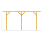 Bauplan Carport Flachdach 14 Seitenansicht mit Bemaßung