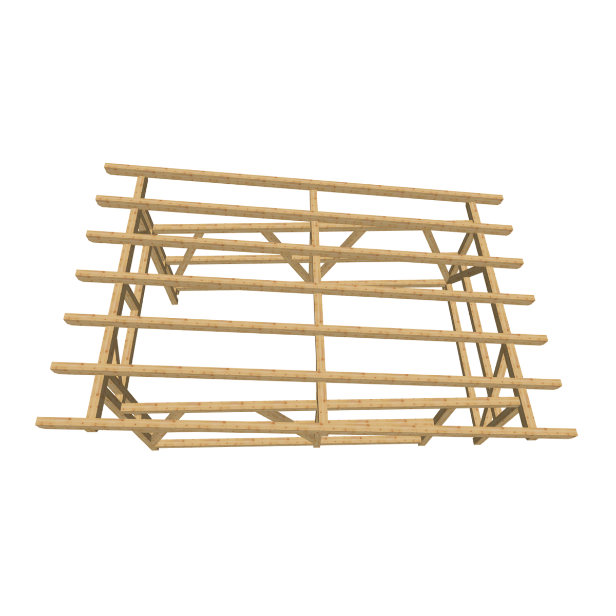 Bauplan Carport Flachdach 15 3D-Draufsicht