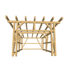 Bauplan Carport Flachdach 15 3D-Frontansicht