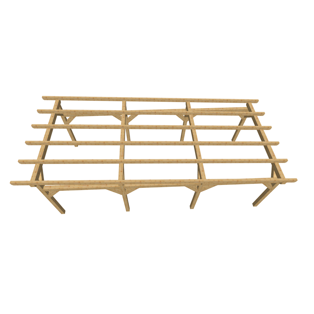 Bauplan Carport Flachdach 17 3D-Draufsicht