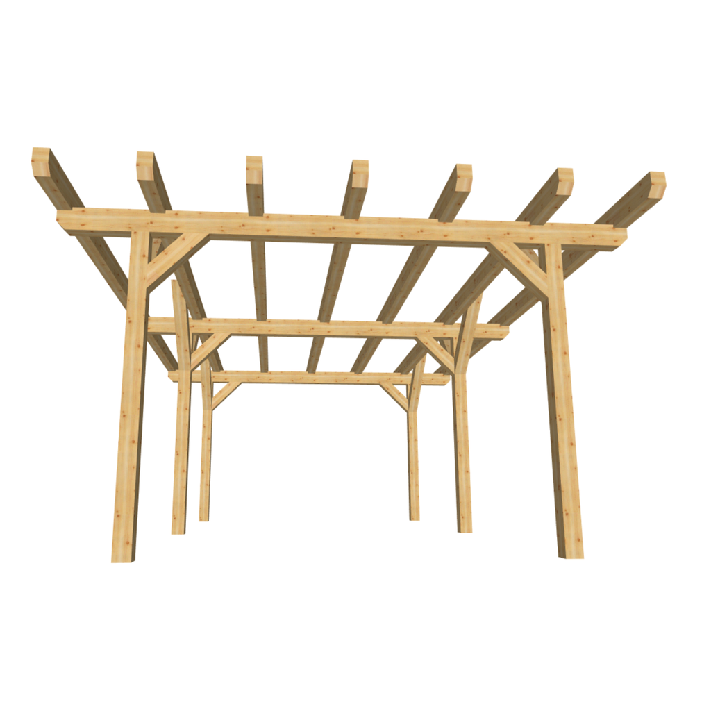 Bauplan Carport Flachdach 1 3D-Frontansicht